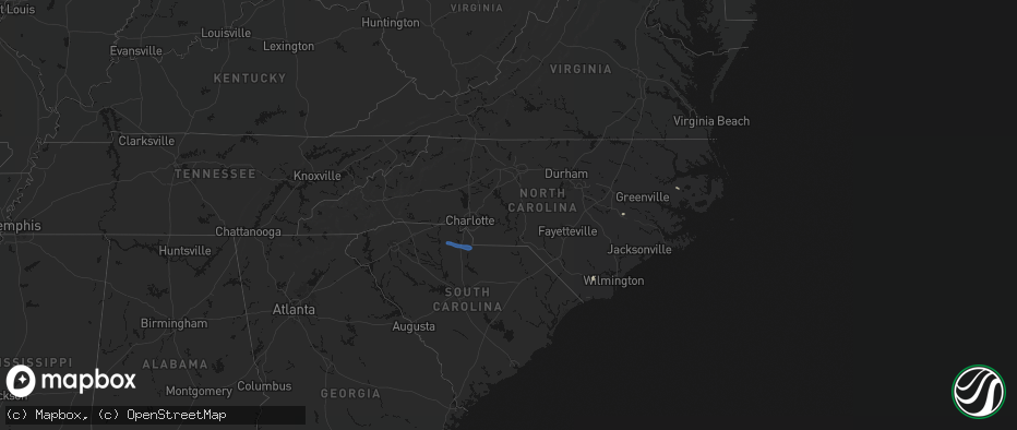 Hail map in North Carolina on June 28, 2026