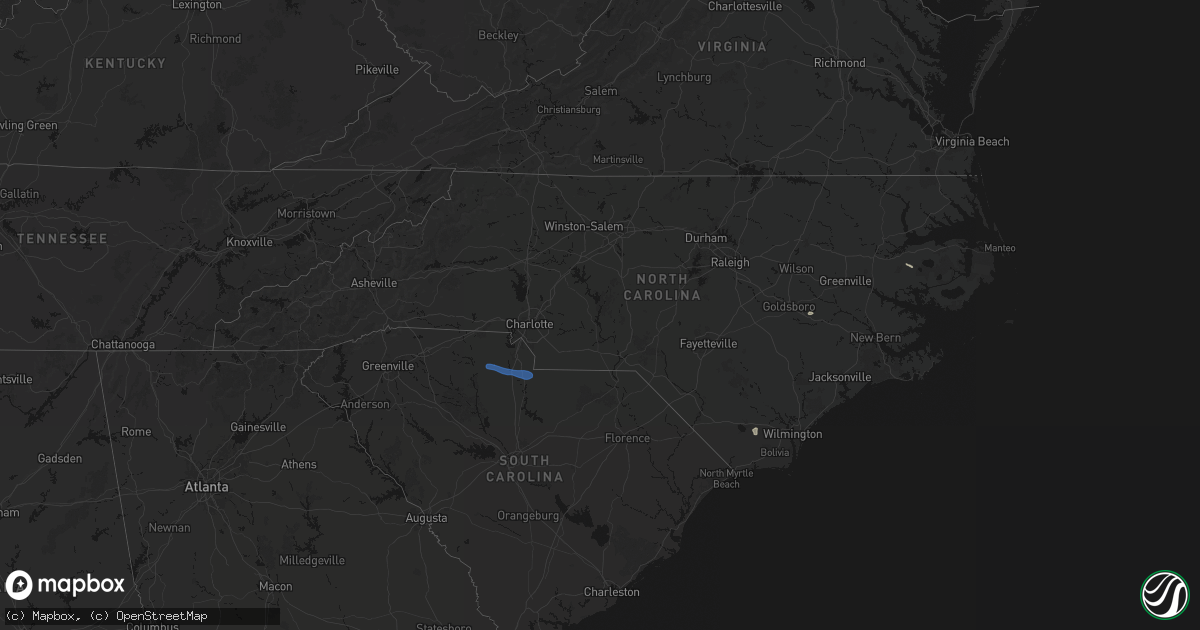 Hail map in North Carolina on June 28, 2026