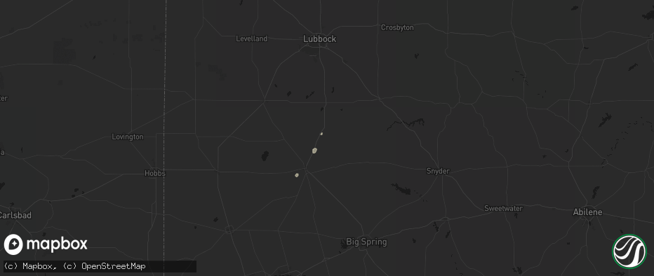 Hail map in Odonnell, TX on June 28, 2026