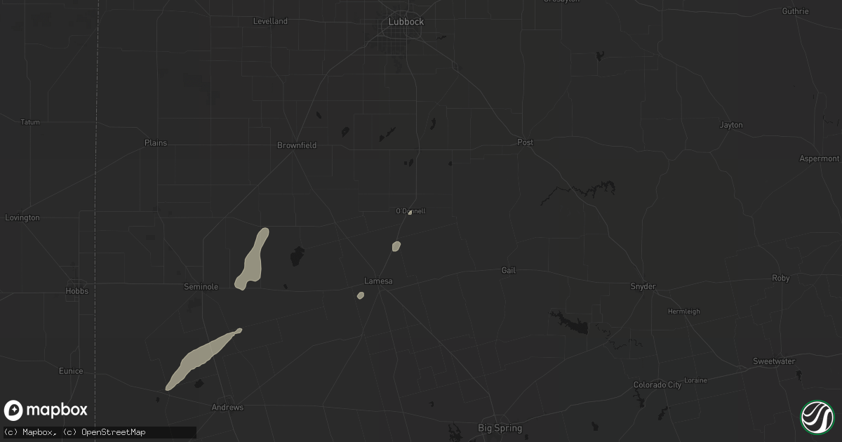 Hail map in Odonnell, TX on June 28, 2026