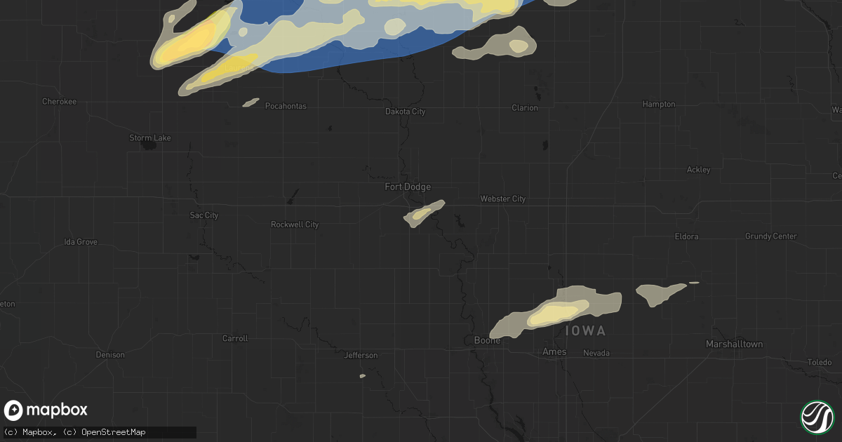 Hail map in Otho, IA on June 28, 2026