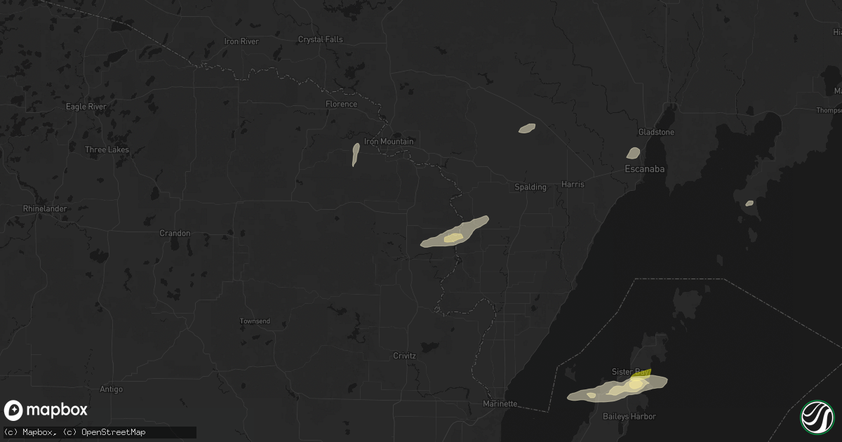 Hail map in Pembine, WI on June 28, 2026