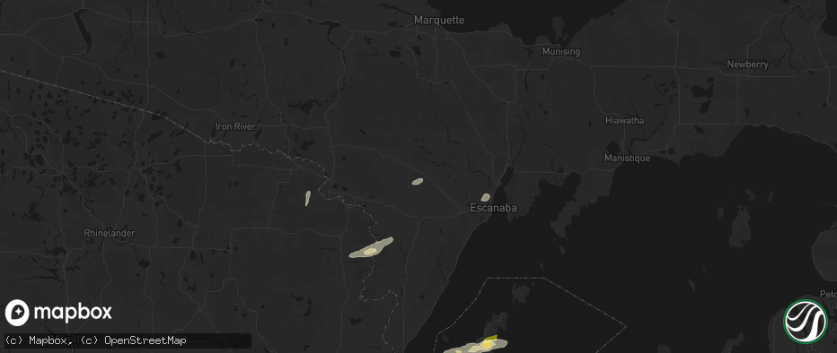Hail map in Perronville, MI on June 28, 2026