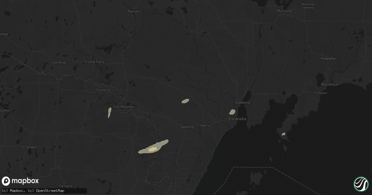 Hail map in Perronville, MI on June 28, 2026