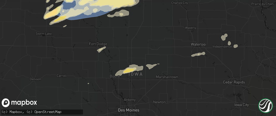 Hail map in Radcliffe, IA on June 28, 2026