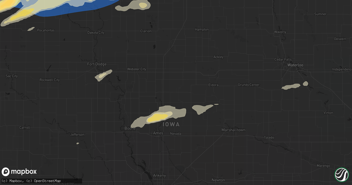 Hail map in Radcliffe, IA on June 28, 2026