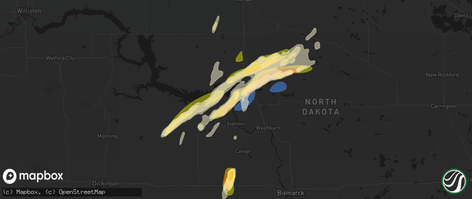 Hail map in Riverdale, ND on June 28, 2026