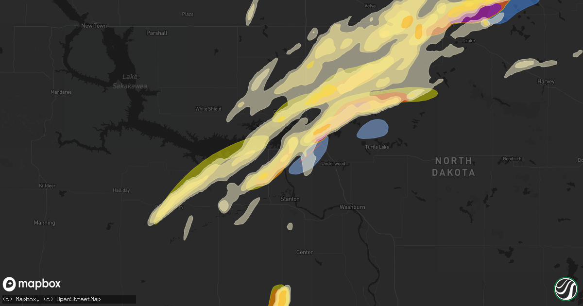 Hail map in Riverdale, ND on June 28, 2026
