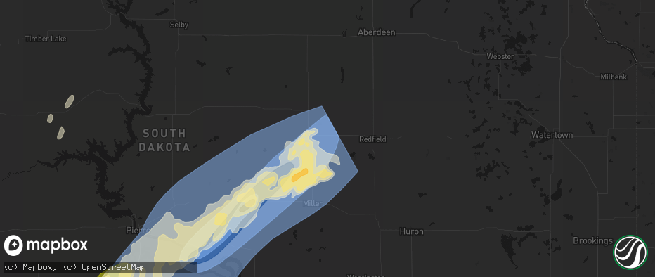 Hail map in Rockham, SD on June 28, 2026