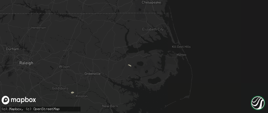 Hail map in Roper, NC on June 28, 2026