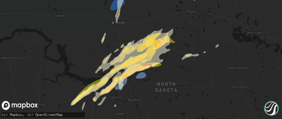 Hail map in Ruso, ND on June 28, 2026