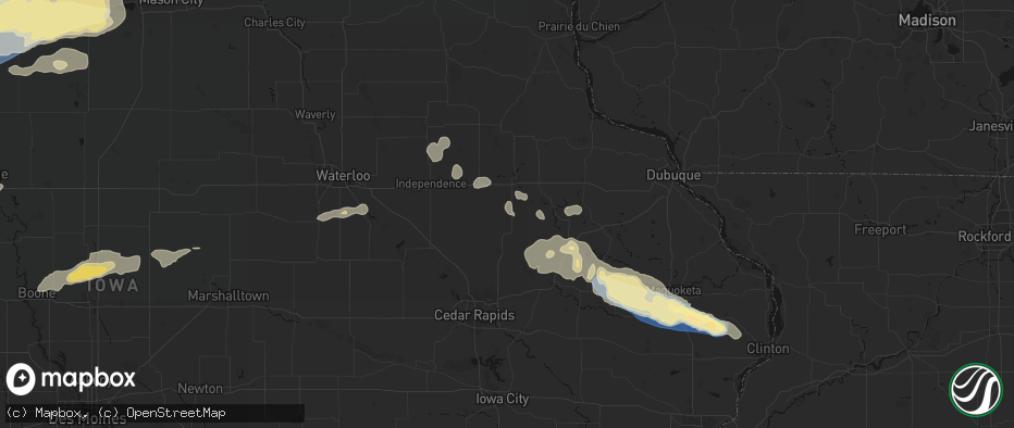 Hail map in Ryan, IA on June 28, 2026