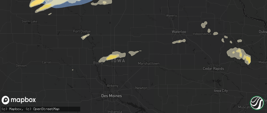 Hail map in Saint Anthony, IA on June 28, 2026