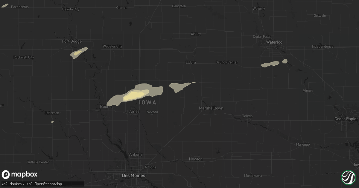 Hail map in Saint Anthony, IA on June 28, 2026