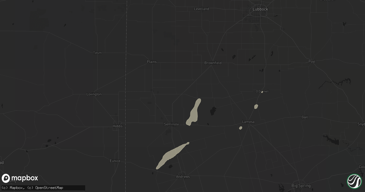 Hail map in Seagraves, TX on June 28, 2026