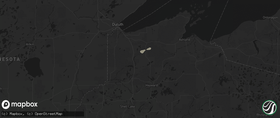 Hail map in Solon Springs, WI on June 28, 2026