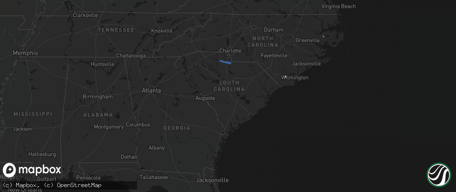 Hail map in South Carolina on June 28, 2026
