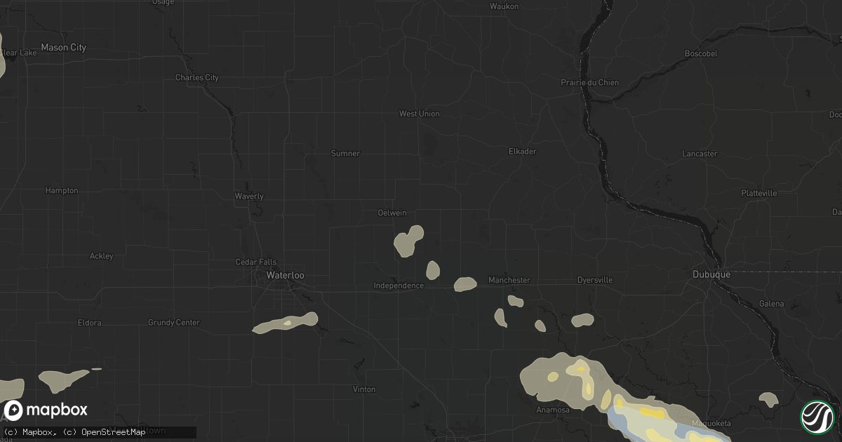 Hail map in Stanley, IA on June 28, 2026