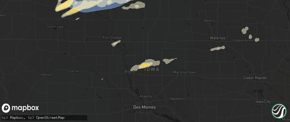 Hail map in Story City, IA on June 28, 2026