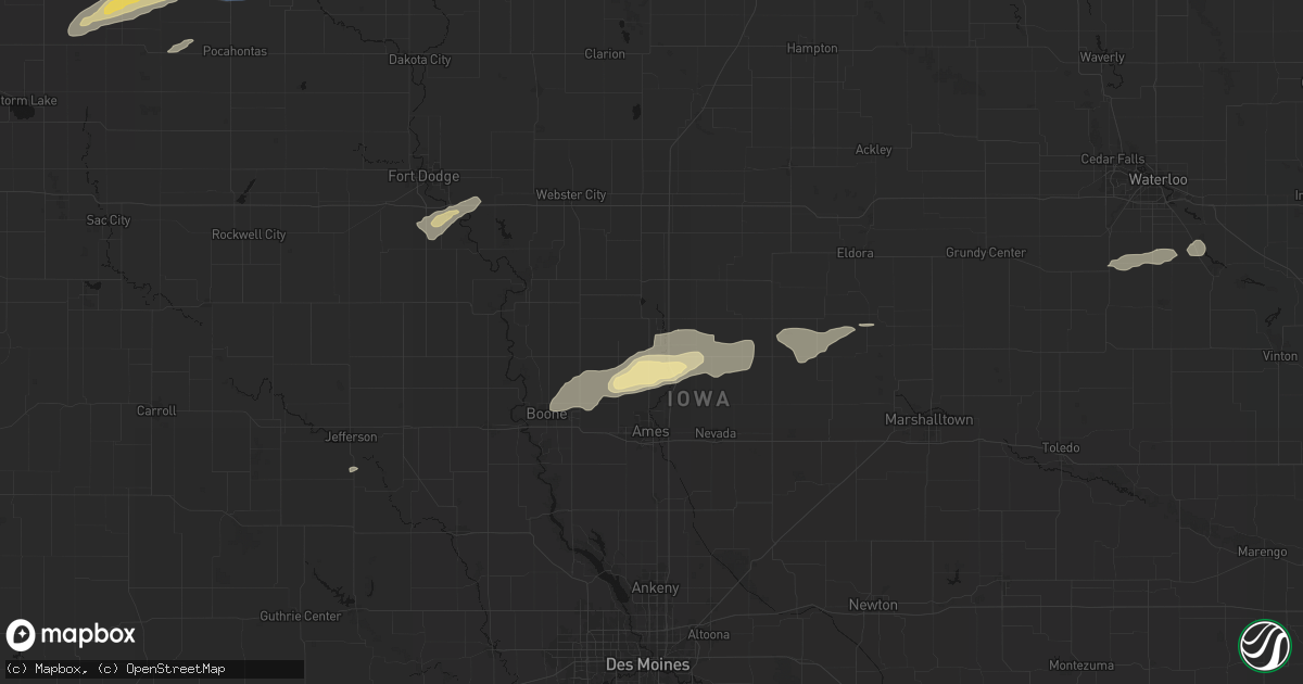 Hail map in Story City, IA on June 28, 2026