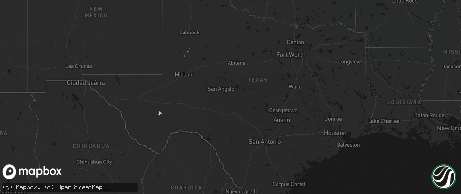 Hail map in Texas on June 28, 2026