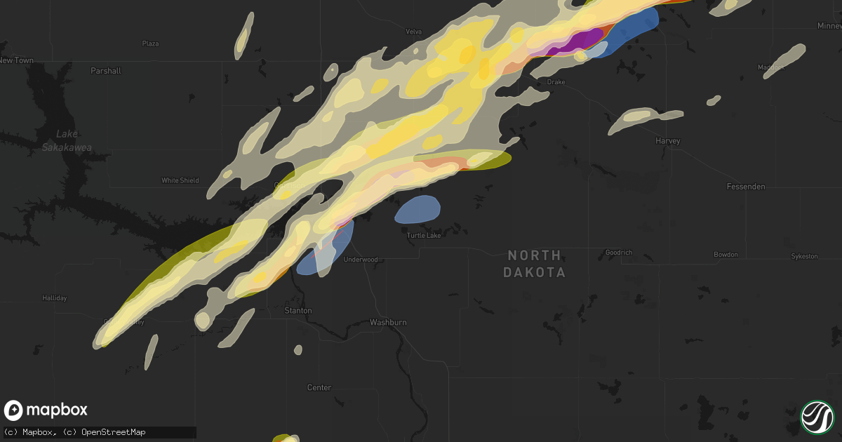 Hail map in Turtle Lake, ND on June 28, 2026