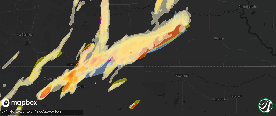 Hail map in Tuthill, SD on June 28, 2026