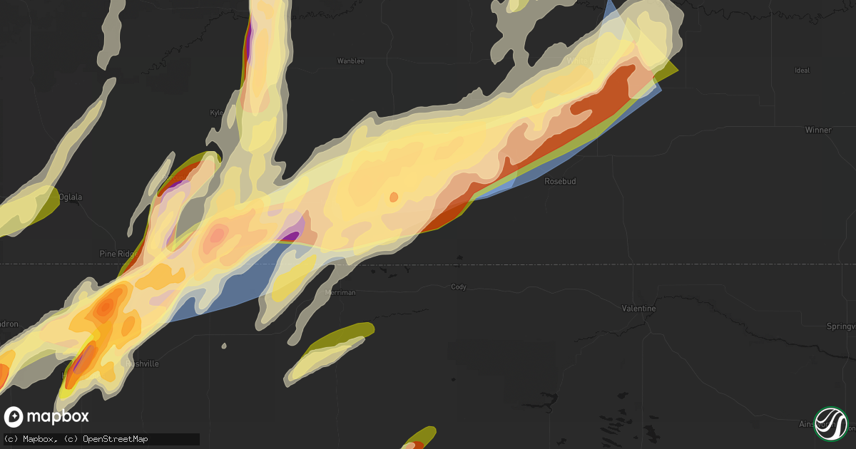 Hail map in Tuthill, SD on June 28, 2026