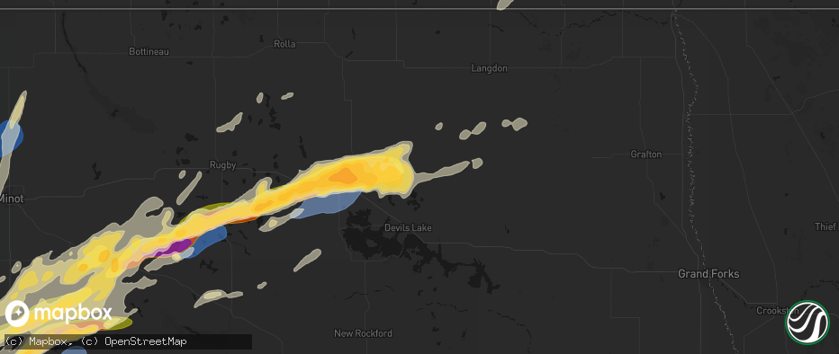 Hail map in Webster, ND on June 28, 2026