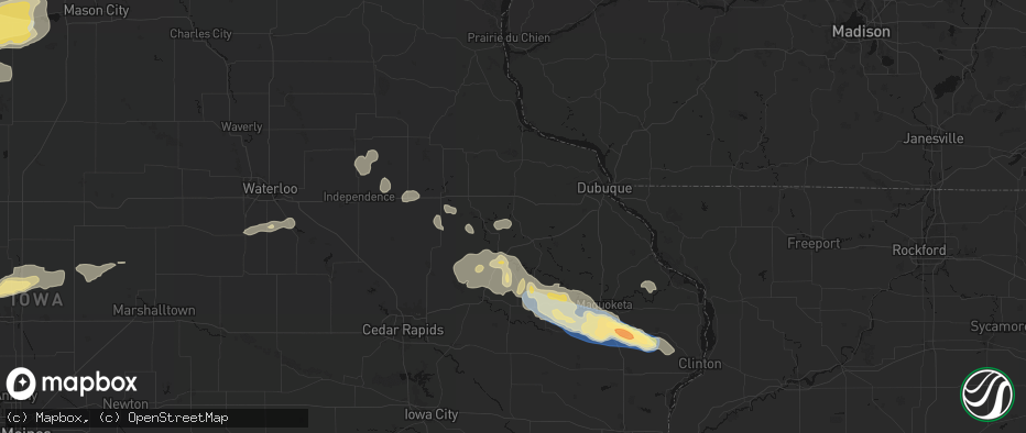 Hail map in Worthington, IA on June 28, 2026