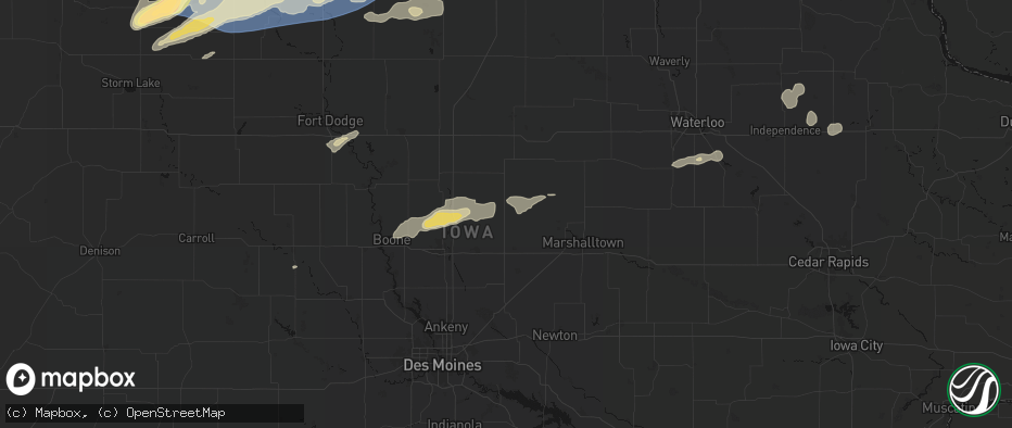 Hail map in Zearing, IA on June 28, 2026
