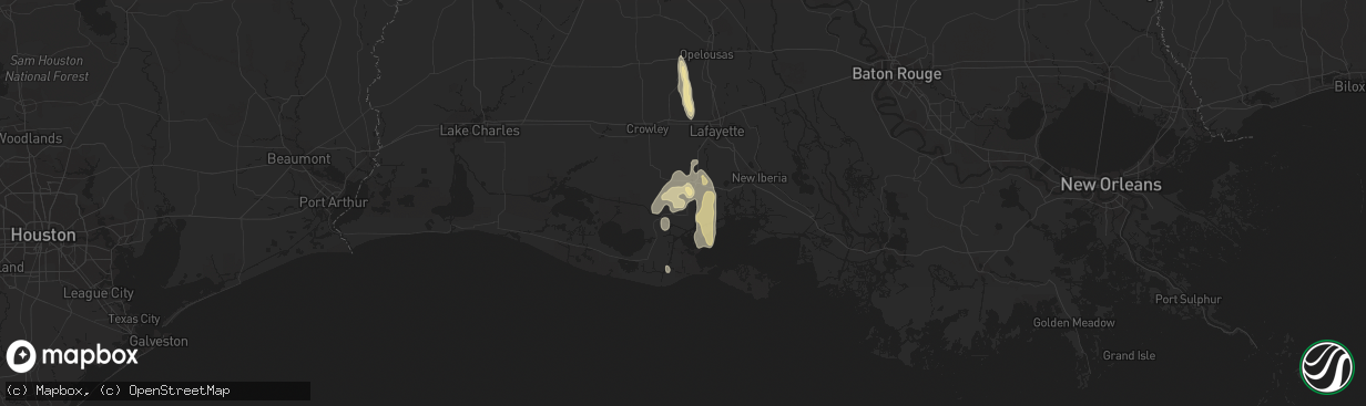 Hail map in Abbeville, LA on June 29, 2013