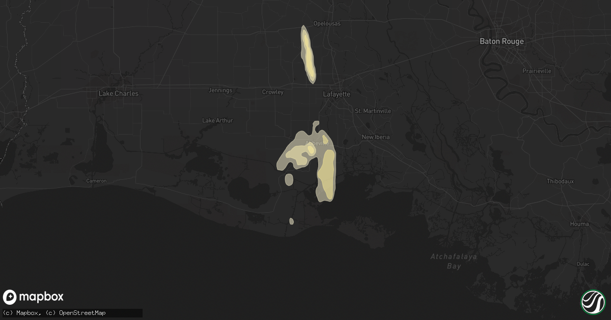 Hail map in Abbeville, LA on June 29, 2013