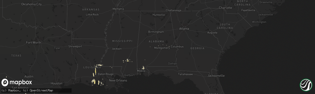 Hail map in Alabama on June 29, 2013