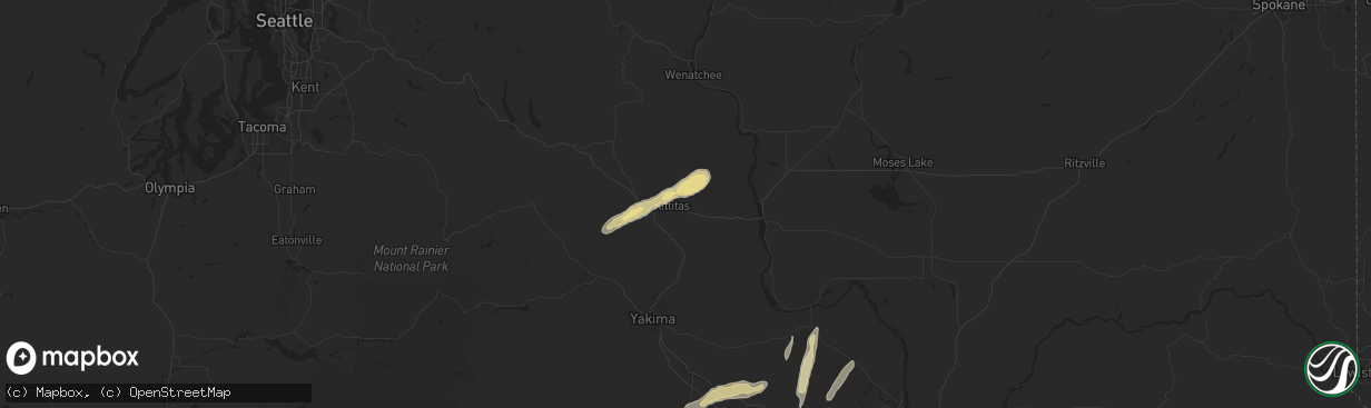 Hail map in Ellensburg, WA on June 29, 2013