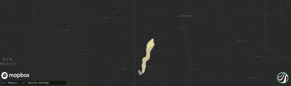 Hail map in Friona, TX on June 29, 2013