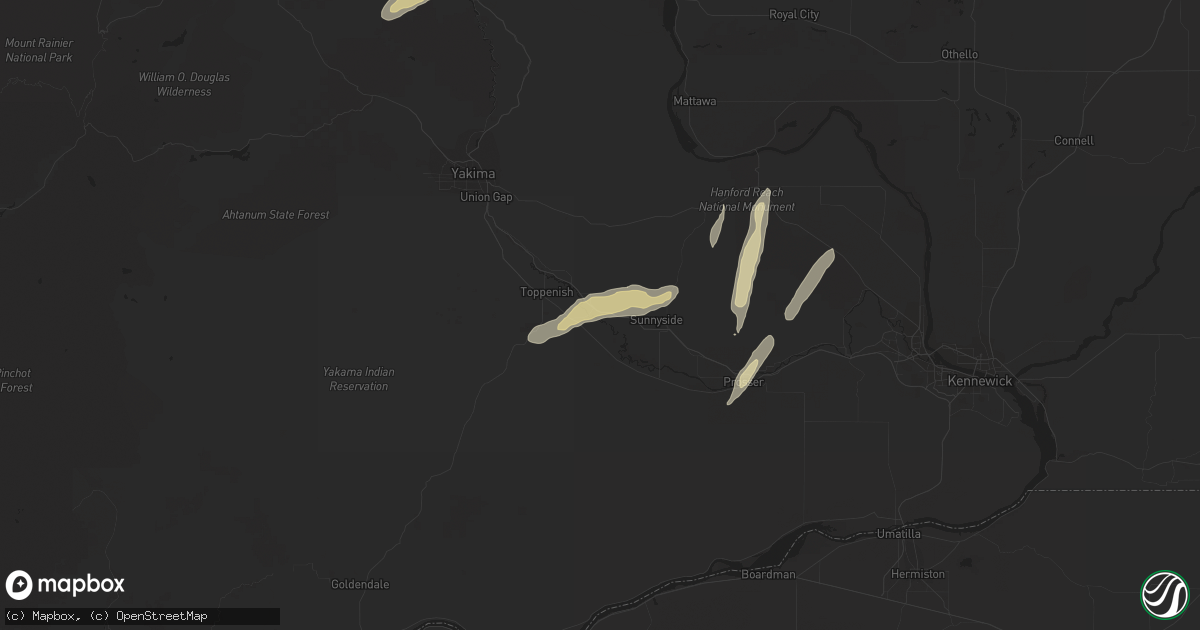Hail map in Granger, WA on June 29, 2013