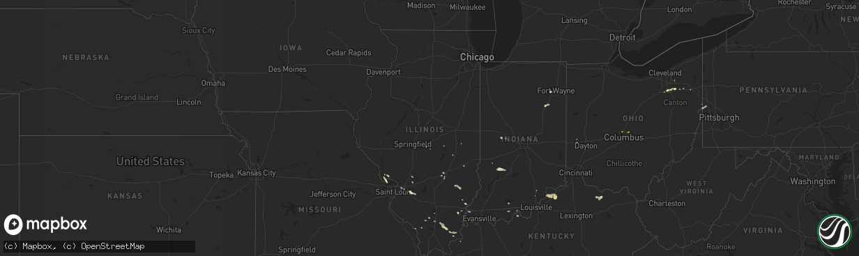 Hail map in Illinois on June 29, 2013