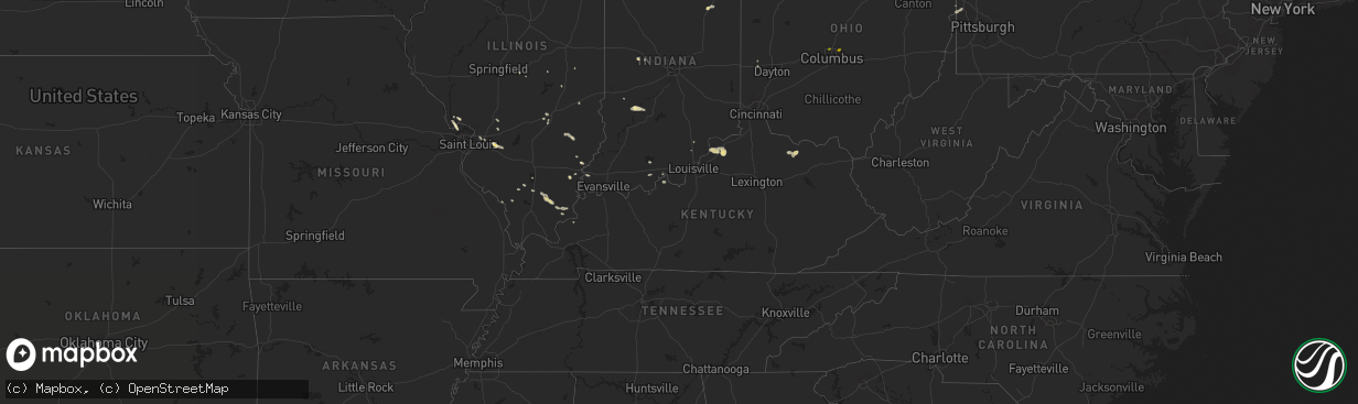 Hail map in Kentucky on June 29, 2013