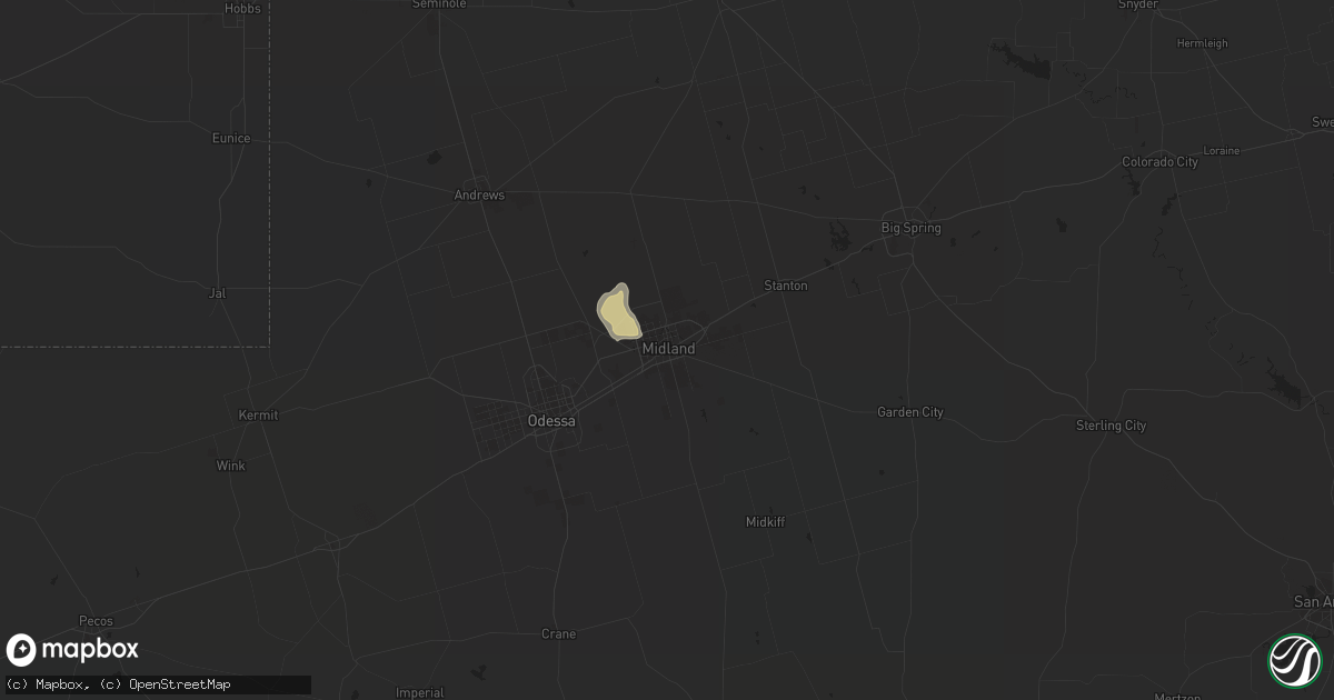 Hail map in Midland, TX on June 29, 2013