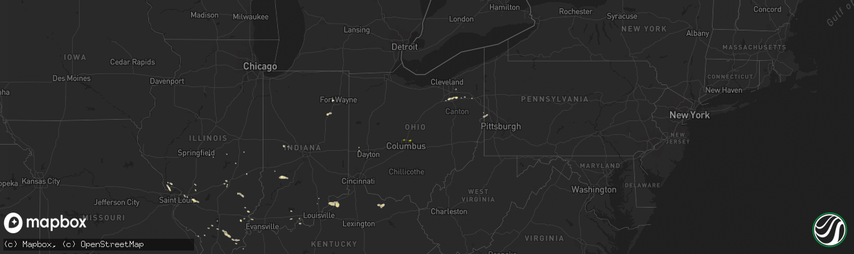 Hail map in Ohio on June 29, 2013