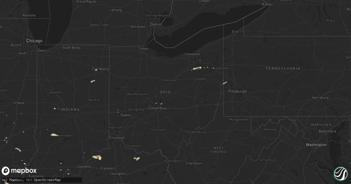 Hail map in Ohio on June 29, 2013