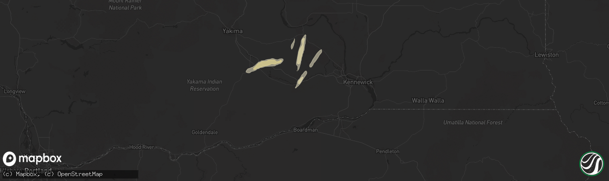 Hail map in Prosser, WA on June 29, 2013