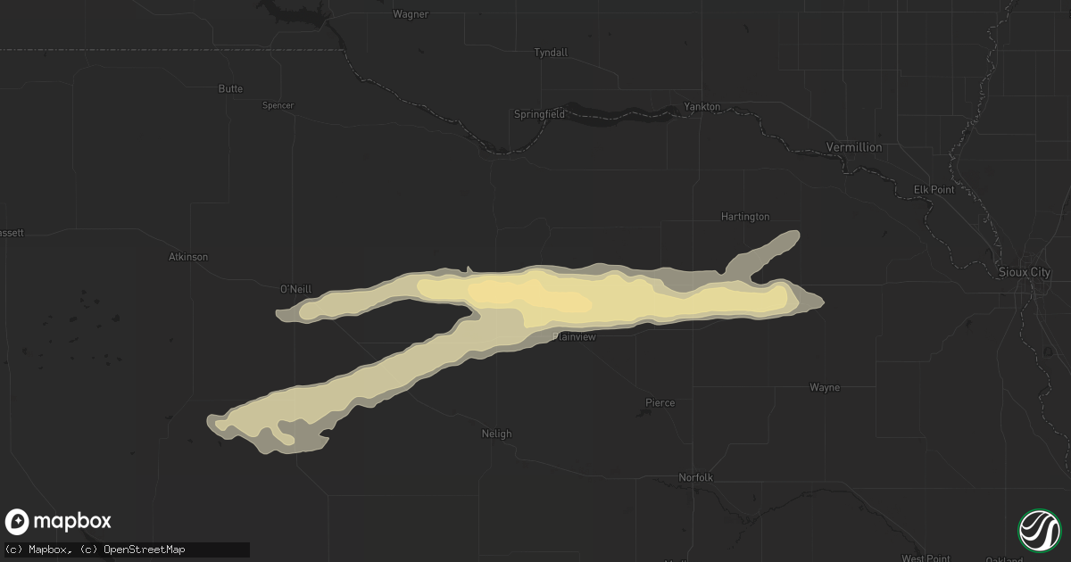 Hail map in Creighton, NE on June 29, 2014