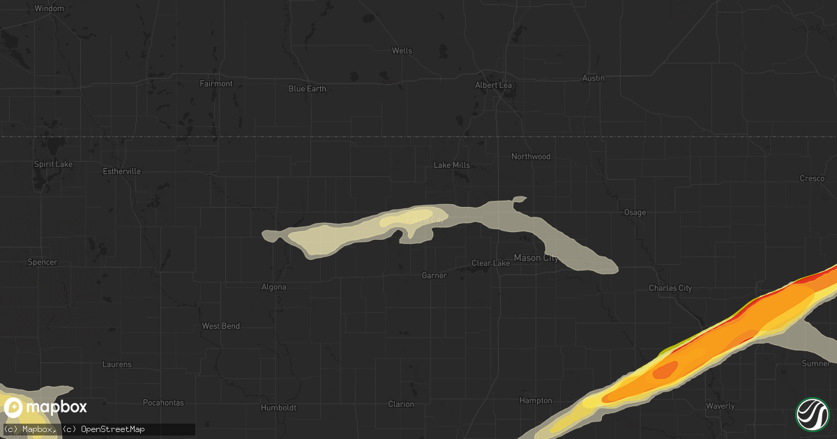 Hail map in Forest City, IA on June 29, 2014