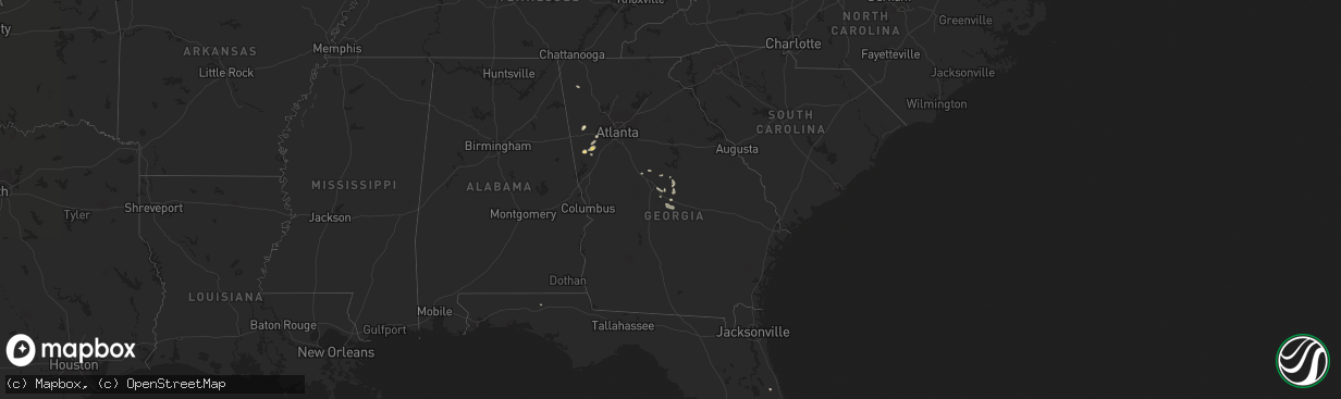 Hail map in Georgia on June 29, 2014