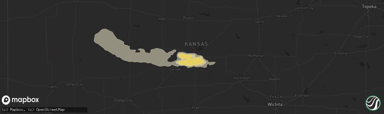 Hail map in Great Bend, KS on June 29, 2014