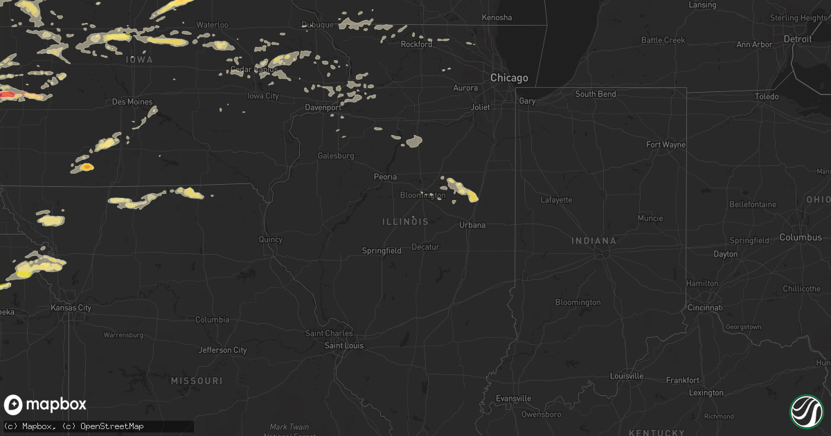 Hail map in Illinois on June 29, 2014