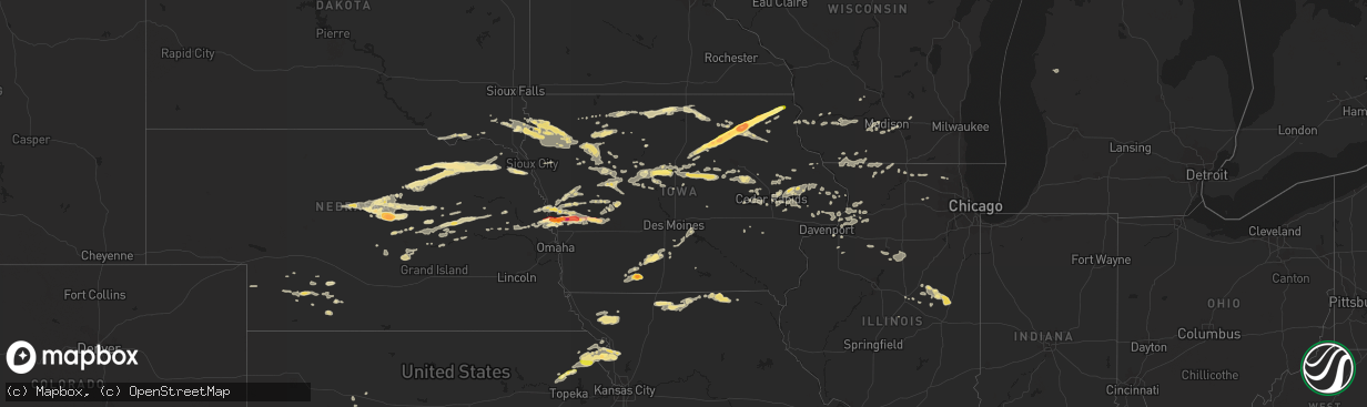 Hail map in Iowa on June 29, 2014