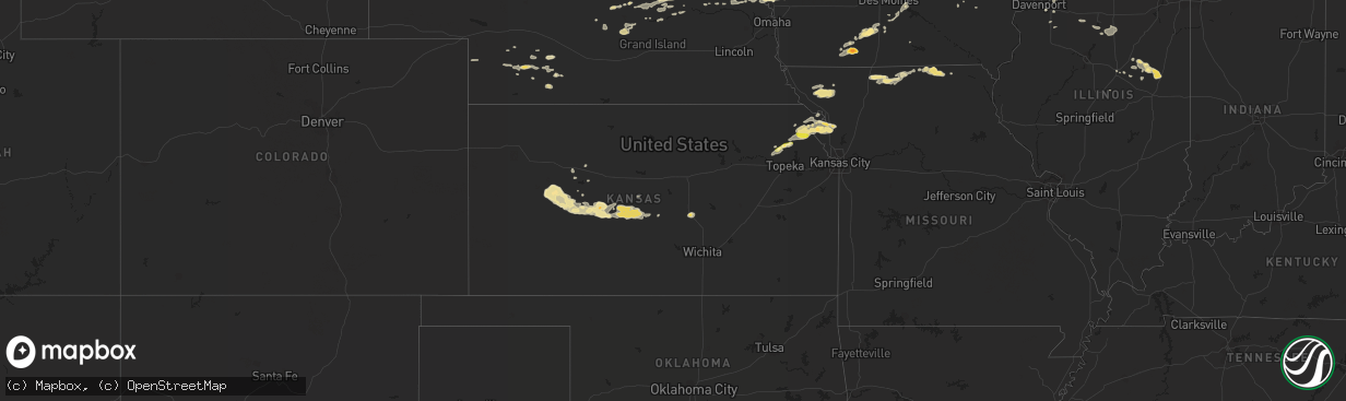 Hail map in Kansas on June 29, 2014